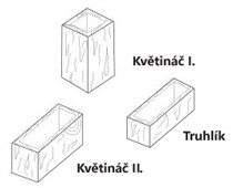 FEROBET Staré Dřevo Květináč I. - 45*45*80 - Natur reliéfní